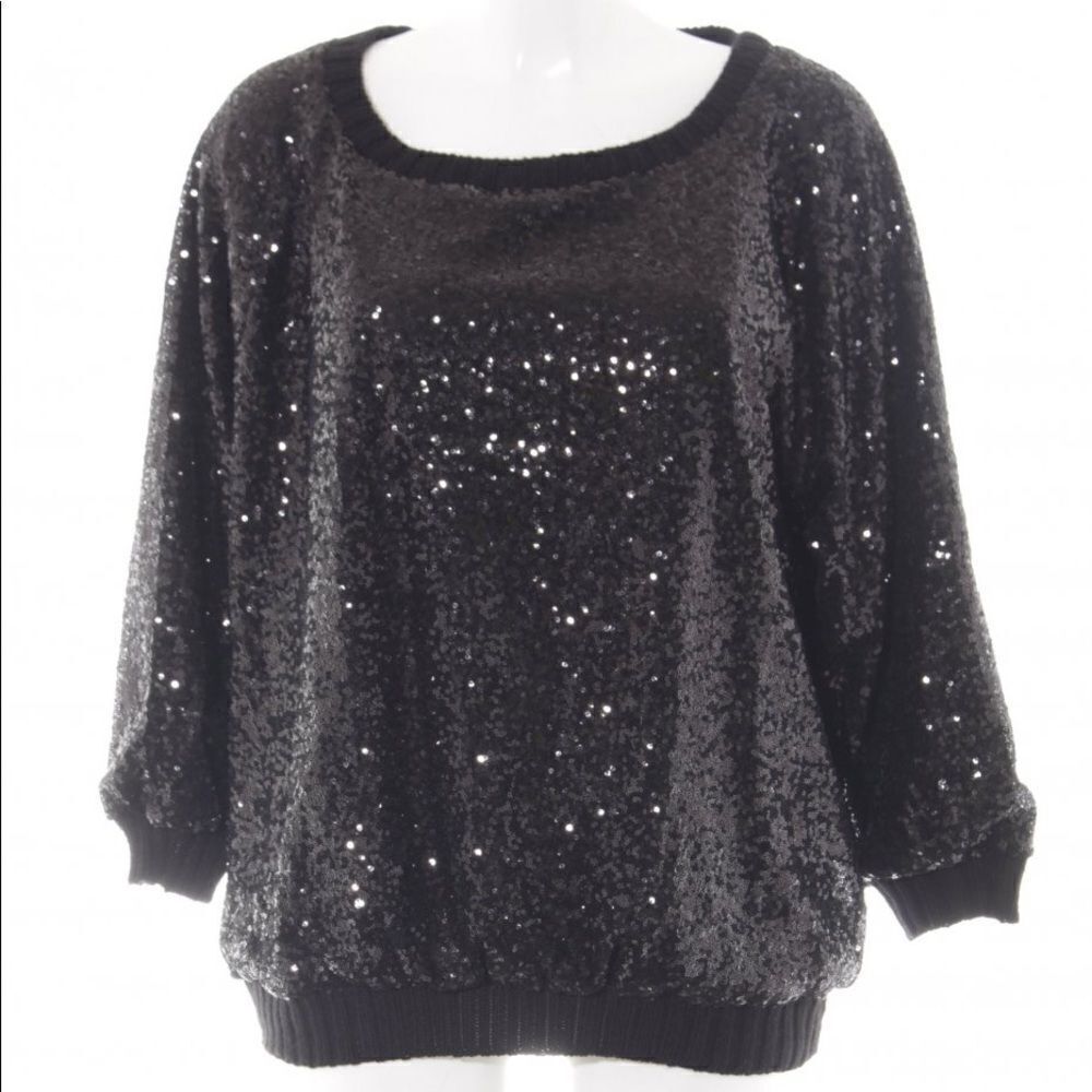 NWOT Zara sequin sweater sz medium Black
